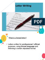 Writing A Formal Letter