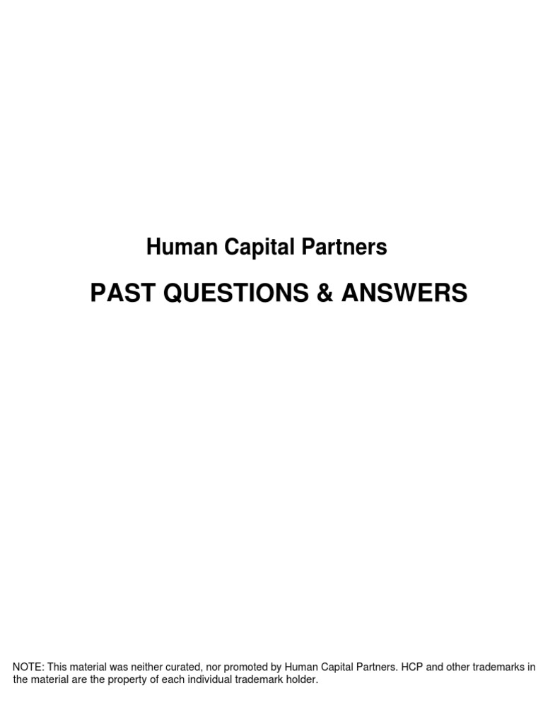 Hcp-Past Questions & Answers | PDF | Banks | Interest