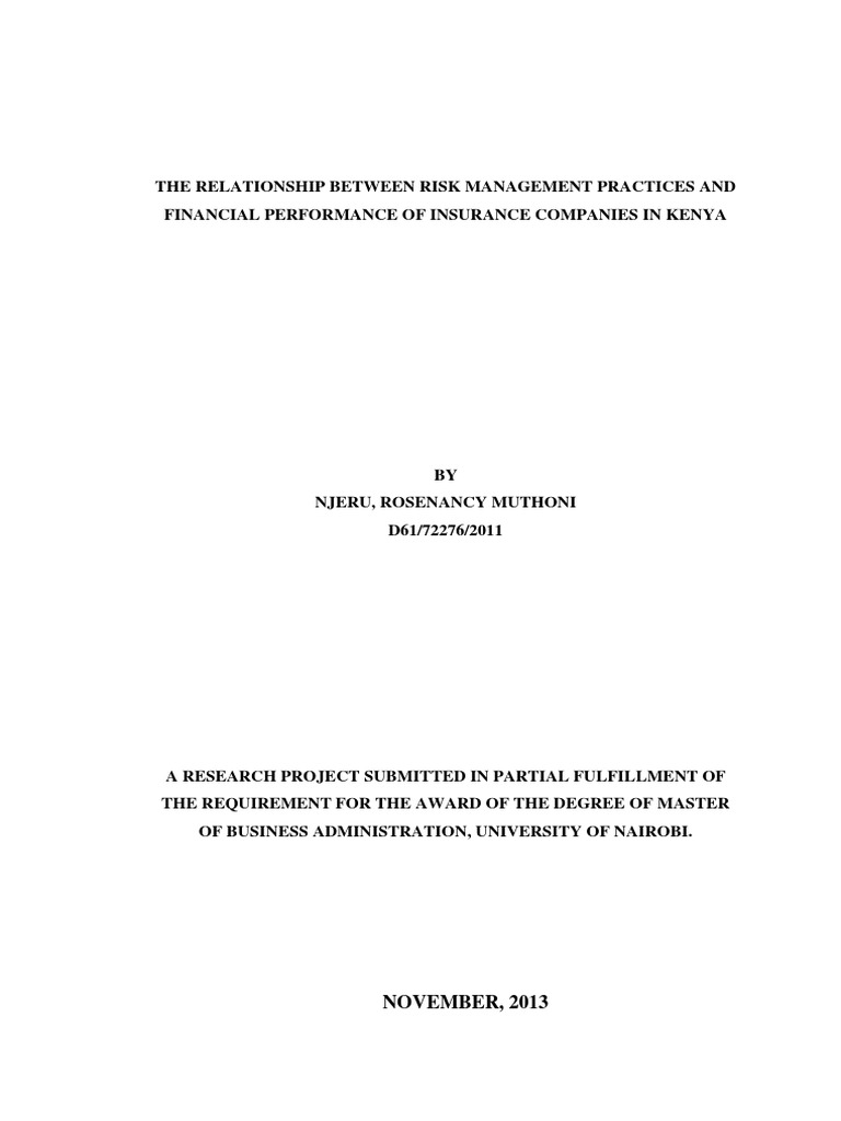 The Relationship Between Risk Management Practices and Financial ...