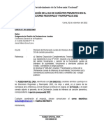 CARTA DE PRESENTACION DE DECLARACION JURADA DE INTERESES