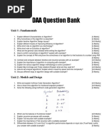 Daa Question Bank All Units