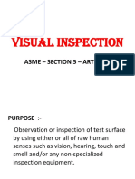 Visual Inspection: Asme - Section 5 - Article 9
