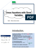 Linear Equations With Three Variables