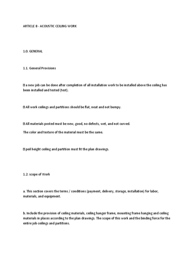 Acoustic Ceiling Installation Guidelines | PDF | Ceiling | Materials