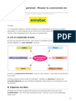 Bac Français 1re Générale - Réussir Le Commentaire de Texte