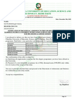 Admission Letter