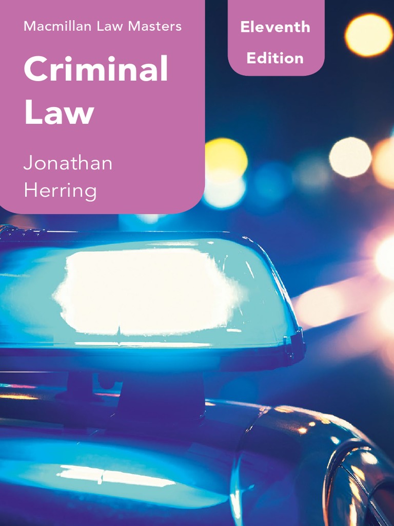 Criminal Law (Jonathan Herring) PDF Mens Rea Manslaughter