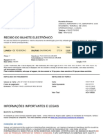 Bilhete aéreo emitido para voo entre Luanda e Saurimo