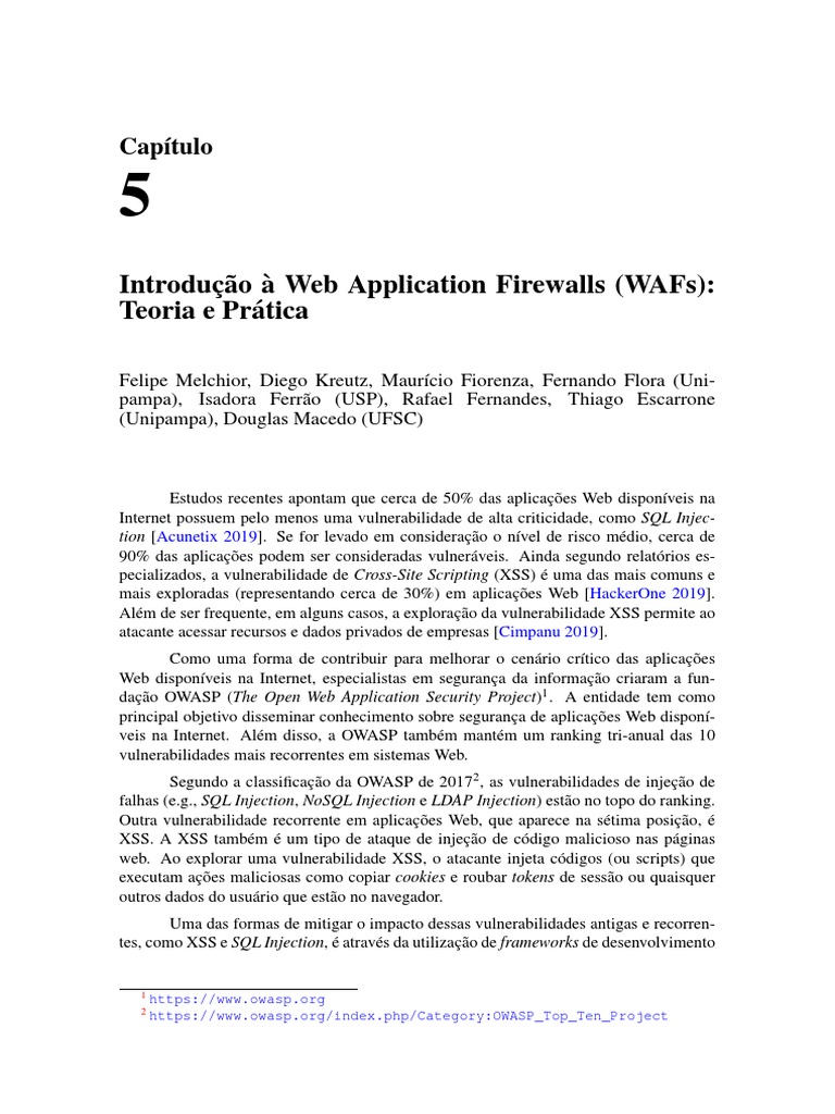 Introdução aos Web Application Firewalls | PDF | Vulnerabilidade ...