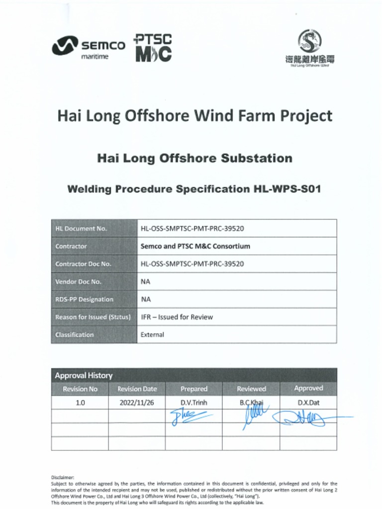 HL Offshore Substation Welding Specs | PDF | Welding | Construction