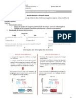 Reações químicas, energia de ligação e formação de radicais livres