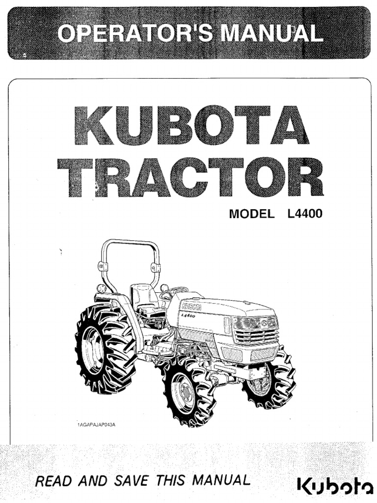 Kubota L4400 Operator Manual