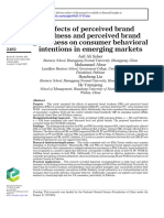 Effects of Perceived Brand Localness and Perceived Brand Globalness On Consumer Behavioral Intentions in Emerging Markets - Management Decision