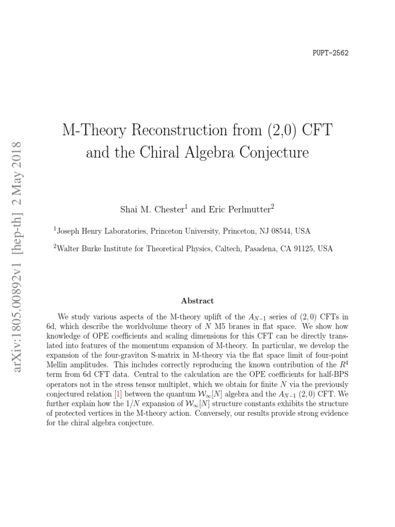 Reconstructing MTheory from (2,0) Conformal Field Theory Data and