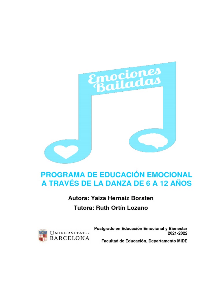 Educación Emocional en Danza Infantil | PDF | Las emociones | Bailes