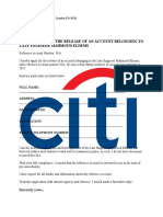 CitiBank Text of Application