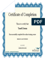 Certificate of Completion: Yasril Awan