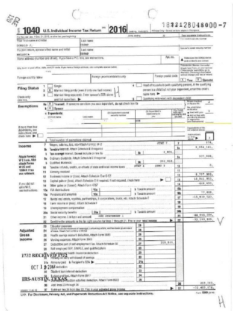 DJT Individual 2016 Full Return | PDF