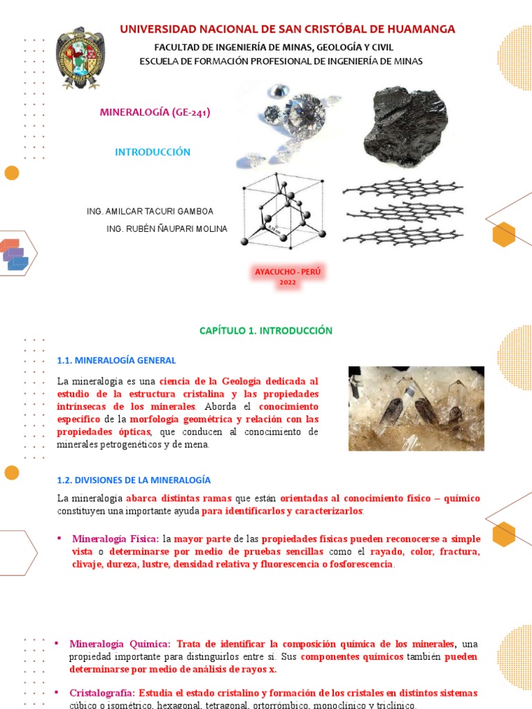 1.0 Introducción | PDF | Minerales | Mineralogía