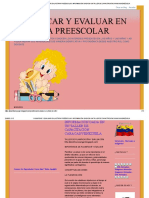 Planificar y Evaluar en La Etapa Preescolar - Informaciòn Dada en Un Taller de Capacitaciòn Caracas - Venezuela