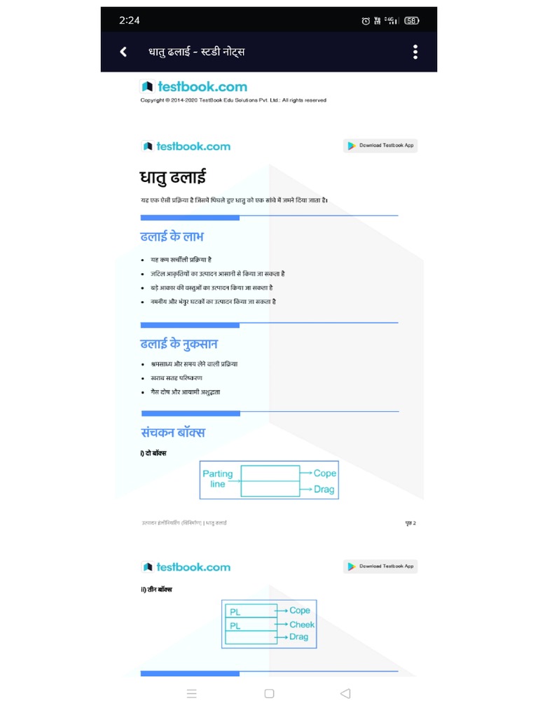 Metal Casting Chapter 2 Testbook PDF