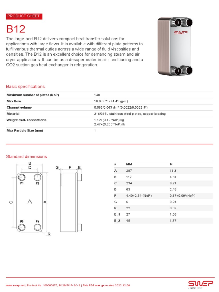 Basic Specifications: Product Sheet | PDF