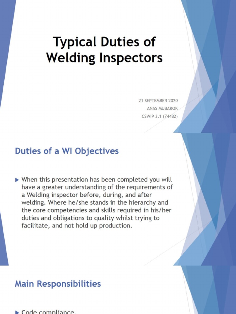 2 Roles and Duties of Welding Inspector PDF