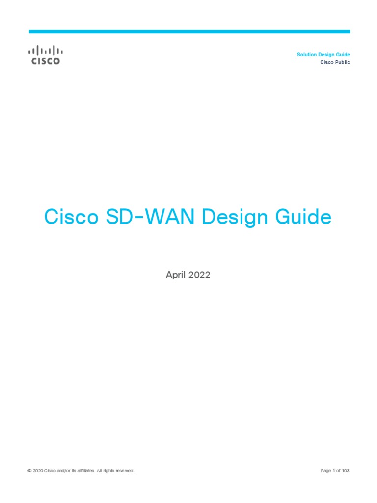 Cisco SD-WAN Design Guide | PDF | Virtual Private Network | Cloud Computing