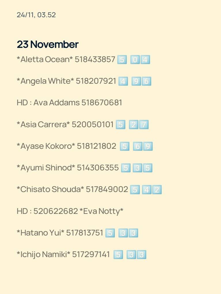 Popular Pornstar Phone Numbers | PDF