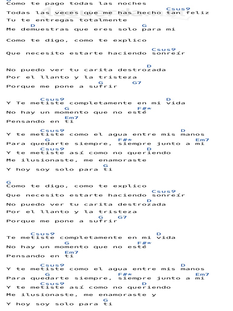 Letra y acordes de 