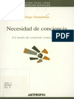 Hugo Zemelman Necesidad de Conciencia Un Modo de Construir Conocimiento