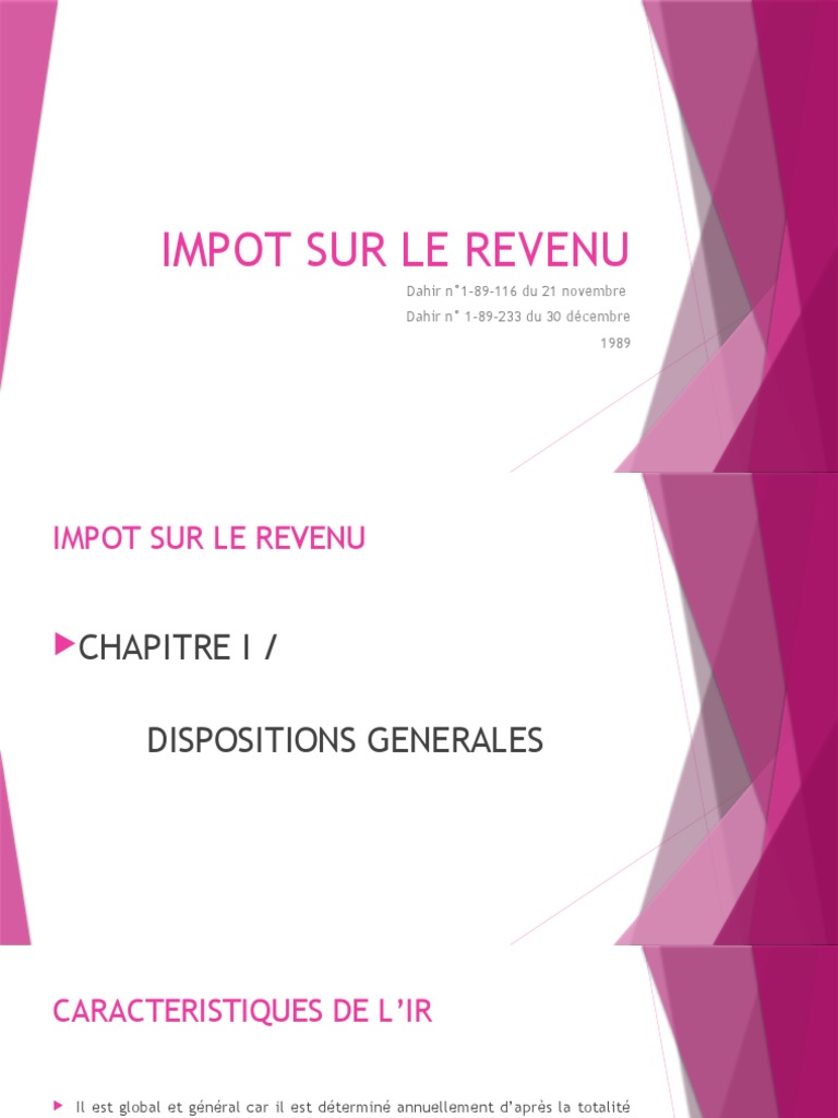 Impôt sur le Revenu au Maroc 2024 | PDF | Impôt sur le revenu | Salaires