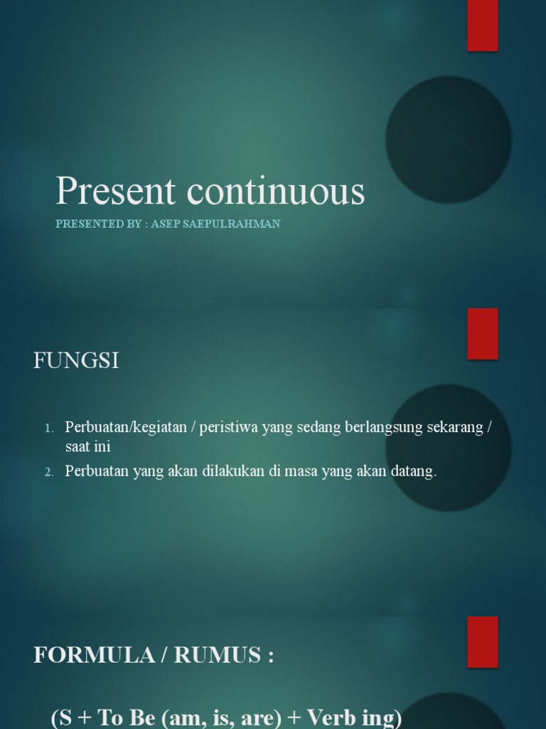 Present Continuous | PDF