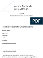 Jacobi's Iterations MATLAB Lesson