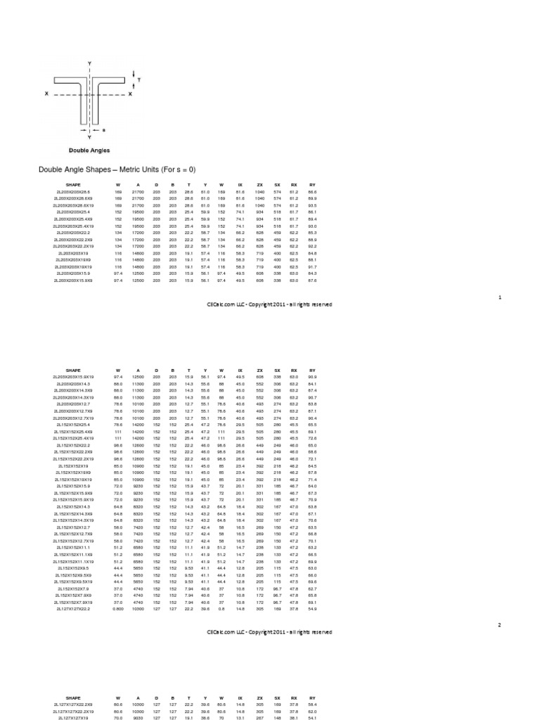 Metric Double L Shape Table | PDF