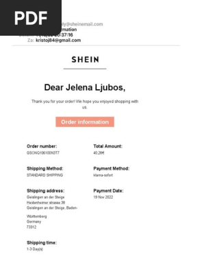 Order Confirmation