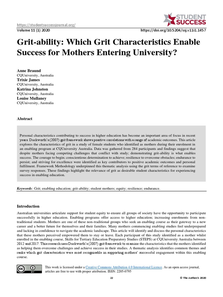GritAbility Which Grit Characteristics Enable Success For Mothers