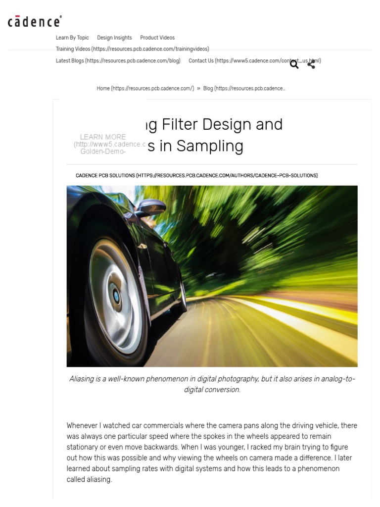 Anti-Aliasing Filter Design and Applications in Sampling - Advanced PCB
