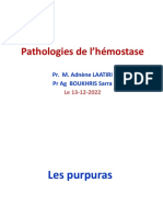11 + 12. Pathologies de L'hémostase - Purpura + Hémophilie