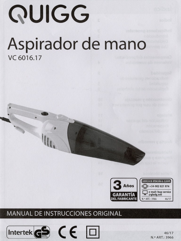 Aspirador Baterias Quigg VC6016 | PDF