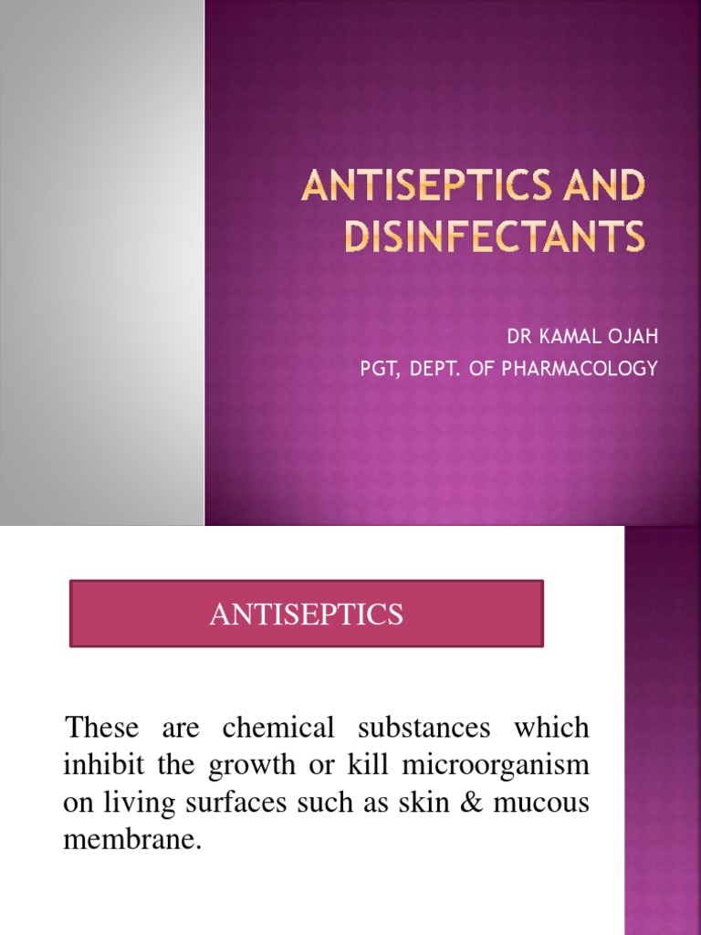 Antiseptics and Disinfectants1SALUM PDF Disinfectant Chemistry