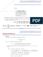 Interpolation de LAGRANGE Solutions Des Exercices