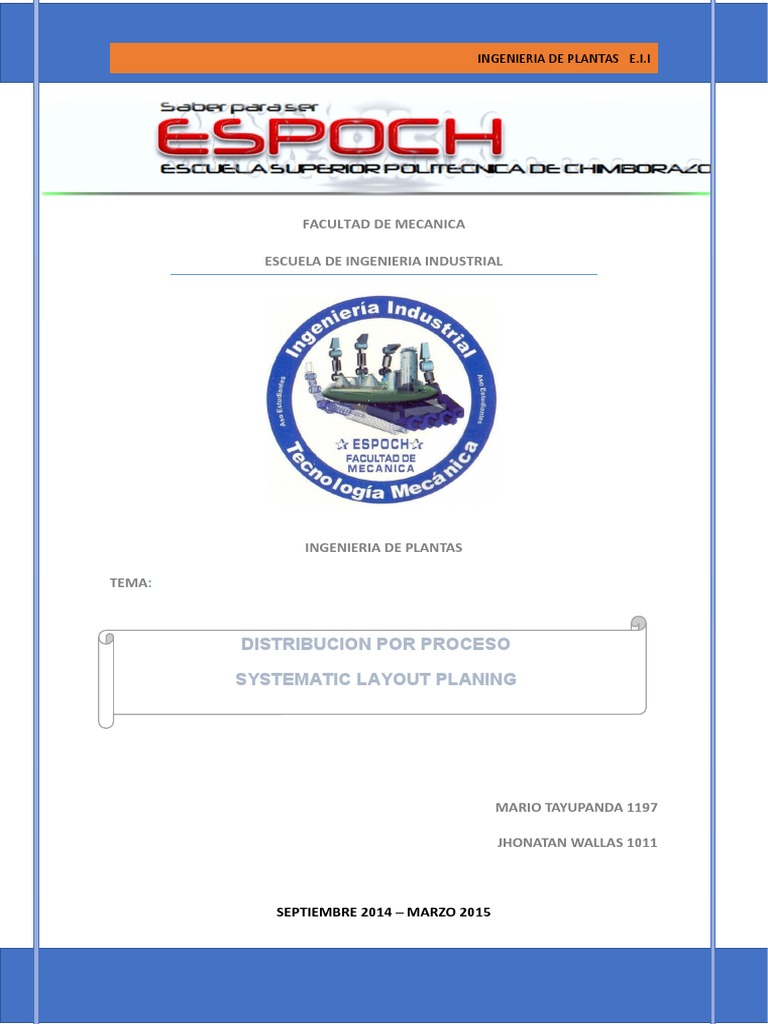 Systematic Layout Planning | PDF | Ingeniería | Base de datos relacional