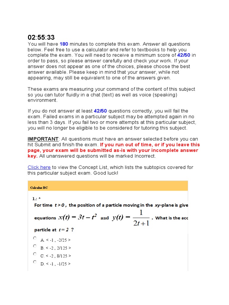 Calculus BC Questions | PDF | Mathematics | Mathematical Analysis
