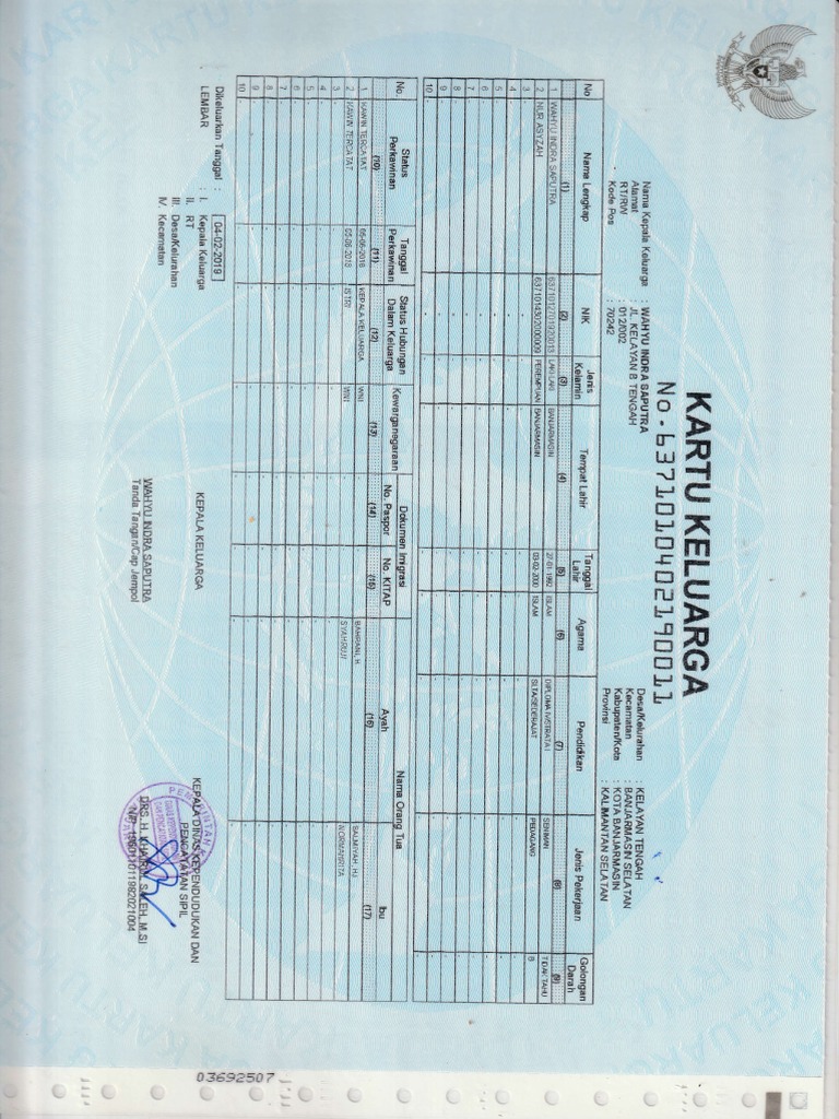 Kartu Keluarga | PDF