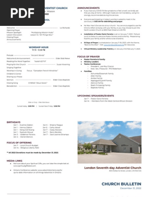 church bulletin - december 31 2022