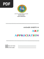 Art Appreciation Worksheets Final