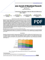 A Systematic Review On Geometric Thinking A Review Research Between