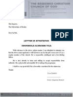 Lettter of Attestation