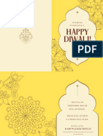 Yellow Cream and Gold Traditional Indian Decorative Pattern Diwali Folded Card